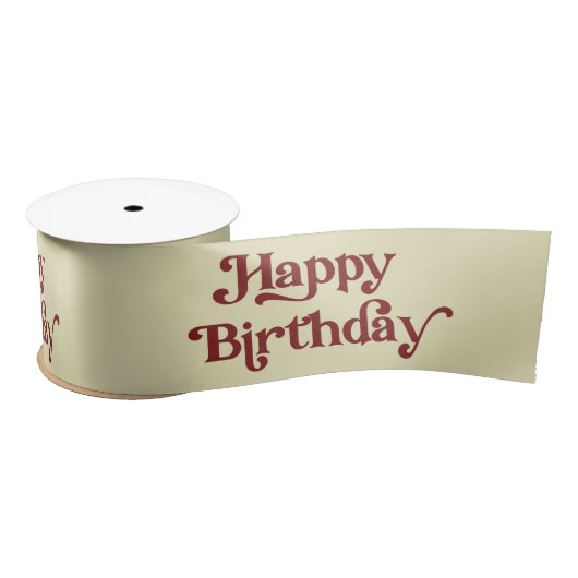 Elegant Retro Typografie Happy Birthday Lint (Spoel)