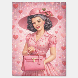 Elegant Retro Valentine  Magnet Magneet