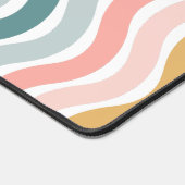 Elegant Retro Wavy Stripes Personalized Desk Mat (Coin)