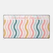 Elegant Retro Wavy Stripes Personalized Desk Mat (Recto)