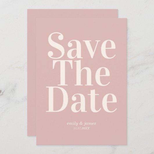 Elegant Retro Wedding Save the Date (Voorkant / Achterkant)