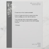 Elegant Retro White Flower Swirls Dark Grey Flyer (Voorkant)