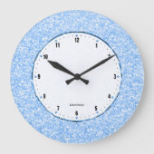 Elegant Retro White Glitter en Sparkles Grote Klok (Voorkant)