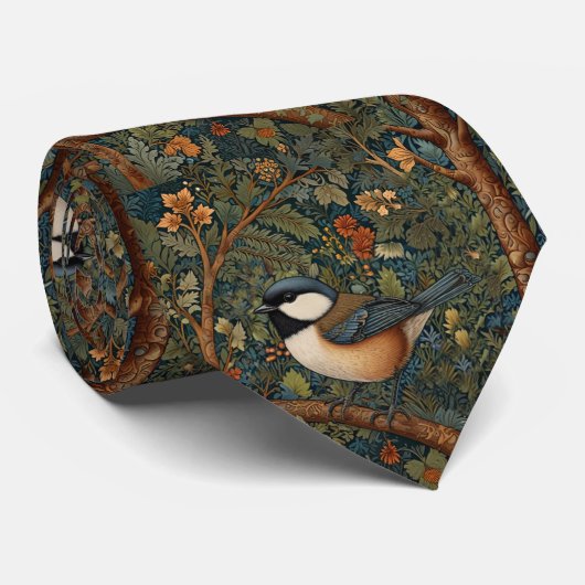 Elegant retro woodland bird  stropdas (Opgerold)