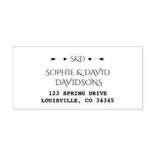 Elegant Return Address Arrows Heet Monogram Rubberstempel