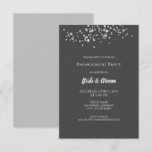 Elégant Rhinestones Engagement Party Invitation (Devant / Derrière)