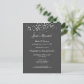 Elegant Rhinestones Wedding Reception Eloped Briefkaart (Staand voorkant)