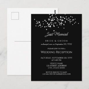 Elegant Rhinestones Wedding Reception Eloped Briefkaart