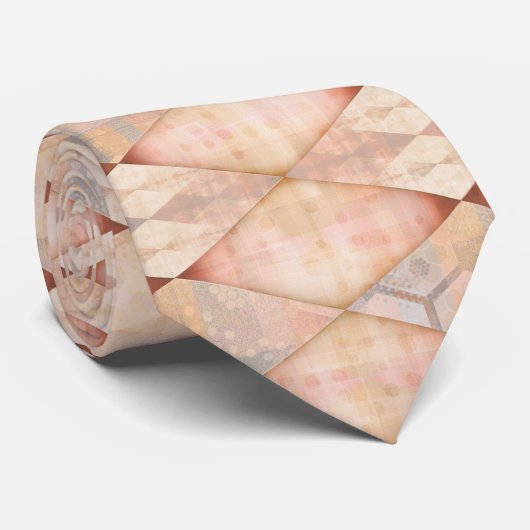 Elegant Rhombus Oranje design Stropdas (Opgerold)