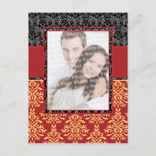 Elegant Rich Red Damask  Briefkaart