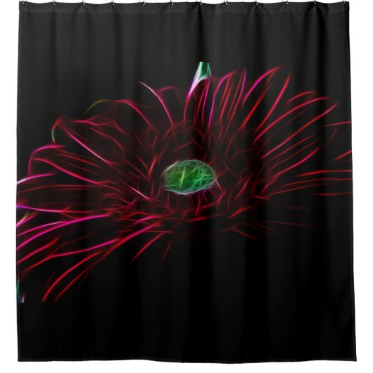 Elégant rideau de douche à fleurs 3D (Devant)