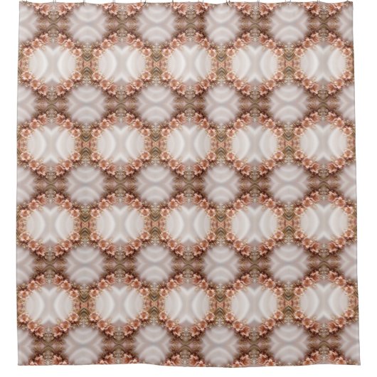 Elégant Rideau de douche à fleurs de pêche orange (Devant)