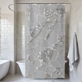 Elégant rideau de douche à motif blanc brillant