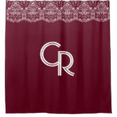 Elégant rideau de douche en dentelle blanche Vinta (Devant)