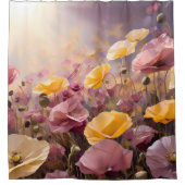 Élégant rideau de douche en fleurs de pavot (Devant)