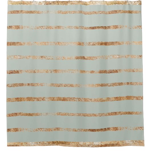 Elégant rideau de douche en or vert Sage (Devant)