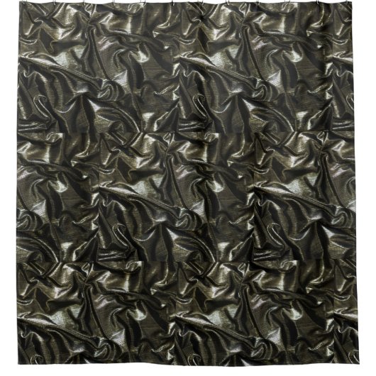 Elégant rideau de douche en satin noir (Devant)