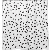 Elégant rideau de douche moderne noir et blanc (Devant)