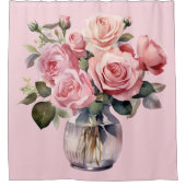 Élégant rideau de douche rose rose brillant (Devant)