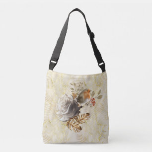 Elegant Ripple Cream & Gold Crossbody Bag Tas