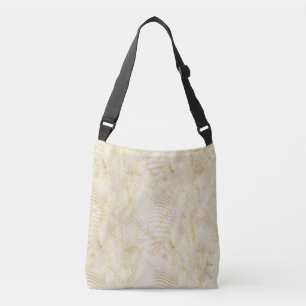 Elegant Ripple Cream & Gold Crossbody Tas