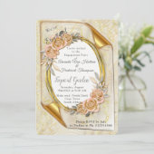 Elegant ripple crème kaart (Staand voorkant)