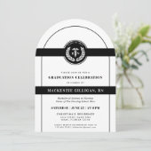 Elegant RN Nursing School Afstuderen Modern Kaart (Staand voorkant)