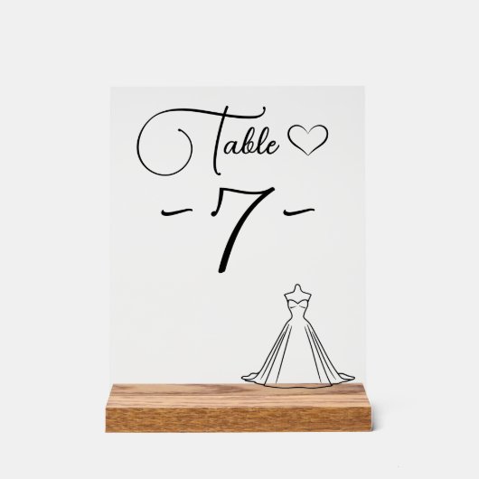 Elégant robe moderne silhouette numéro de table de (Recto)