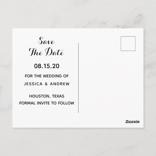 Elegant Robijnrood, Zilveren Glitter Save The Date Briefkaart (Achterkant)