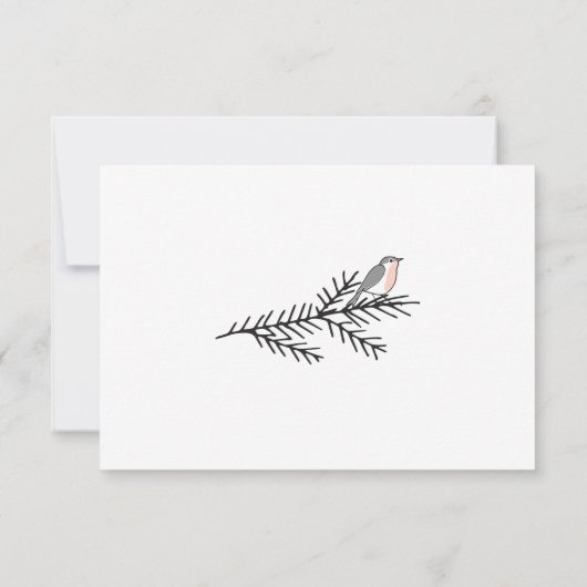 Elegant Robin Bird Funeral Bedankt Bereavement (Achterkant)