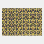 Elegant Rococo Revival Gold & Charcoal Baroque Inpakpapier Vel (Voorkant 3)