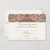 Elegant  Rococo Shell w Blush n Gold RSVP (Voorkant)