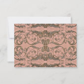 Elegant  Rococo Shell w Blush n Gold RSVP (Achterkant)