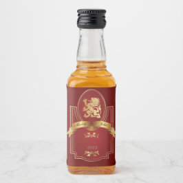 Elegant rode bruiloft likeurfles etiket