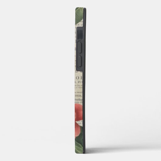 Elegant  Rode Floral Case-Mate iPhone Case (Achterkant / Links)