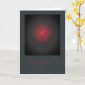 Elegant Rode Hart Valentijnsdag Kaart (Gele Bloem)