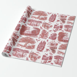 Elegant  Rode Land Pastorale Toile Cadeaupapier