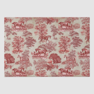 Elegant  Rode Paard Woodland Toile Kraft Tissuepapier