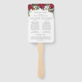 Elegant Rode Poinsettia Huwelijksceremonie Program Handwaaier (Achterkant)