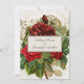 Elegant  Rode Roses Wedding Kaart (Achterkant)