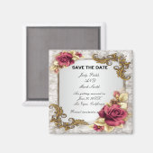 Elegant rode rozen sparen de Datum Magnet Magneet (Voorkant / Achterkant)