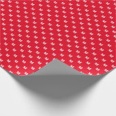 Elegant rode witte aangepaste monogram initiaal le cadeaupapier (Hoek)