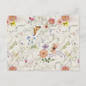 Elegant Roest Sinaasappel Waterverf Bloemen Datum Briefkaart (Achterkant)