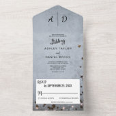 Elegant roestgrijze sterren Bindende Alle All In One Uitnodiging (Binnen)