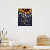 Elegant roestvrijzonneblokkaarten en bruiloft poster (Keuken)
