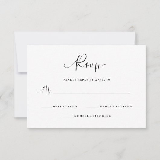 Elegant Romance | Weddenschap RSVP Kaartje (Voorkant)