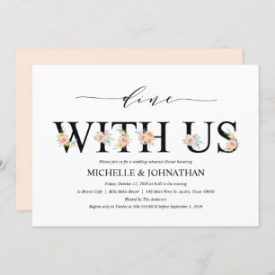 Elegant Romance Wedding Rehearsal Dinner Invites Kaart