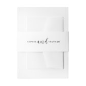 Elegant Romance | Zwart-wit Uitnodigingen Wikkel (Voorkant Voorbeeld)