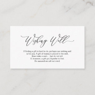 Elegant Romantic, Black font, Wedding Wishing Good Informatiekaartje