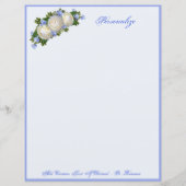 Elegant & Romantic Blue Floral White Roses (Voorkant)